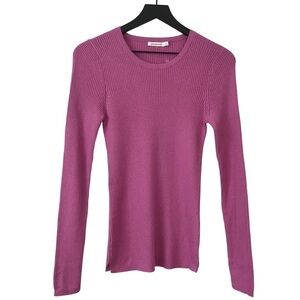 New! Unsubscribed Cashmere Silk Blend Soft Ribbed Knit Crewneck Sweater